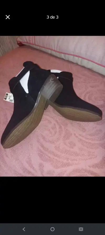 Botines de mujer negros con hebilla - miniatura 1