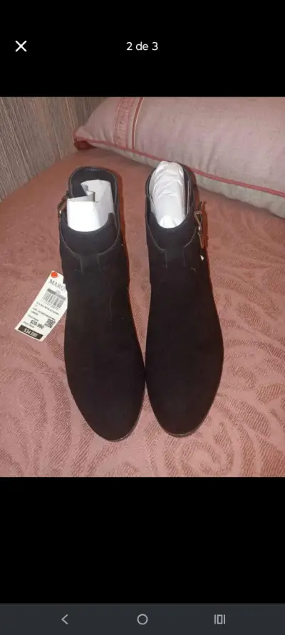Botines de mujer negros con hebilla - miniatura 2