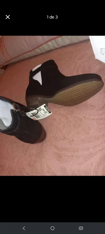 Botines de mujer negros con hebilla - miniatura 3