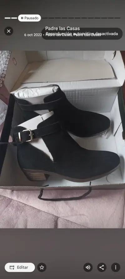 Botines de mujer negros con hebilla - miniatura 4