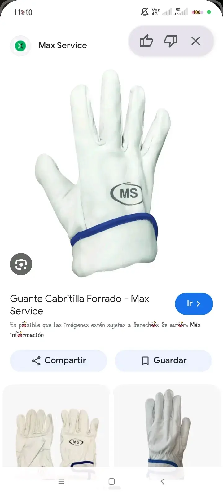 Guantes de cabritilla sin forro Max Service - 2