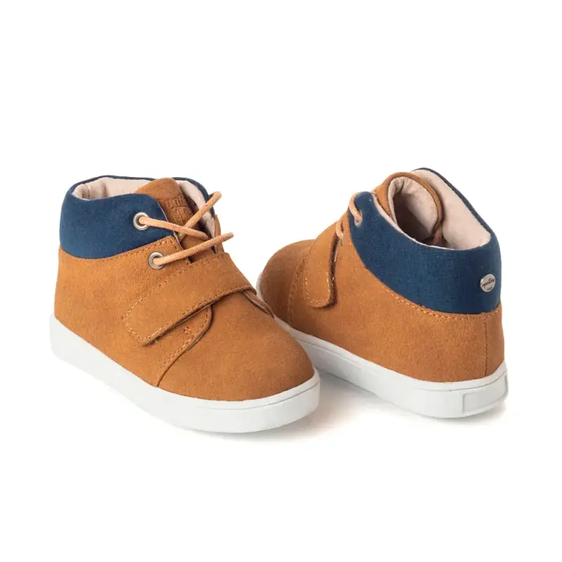 Botín Urbano Niño Velcro Cordones Café  Talla 20 - 2