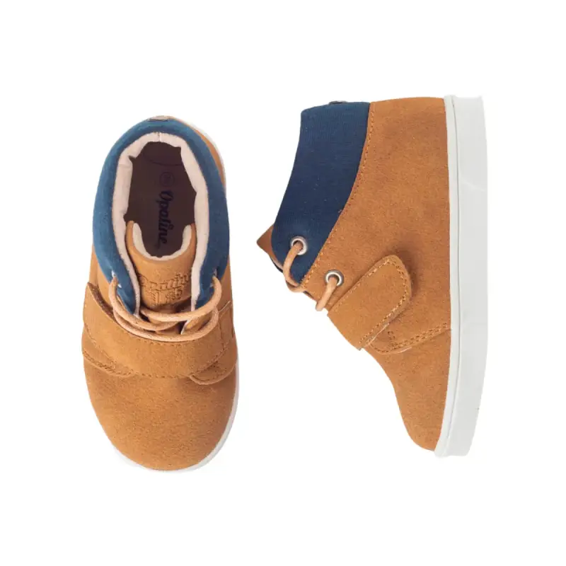 Botín Urbano Niño Velcro Cordones Café  Talla 20 - 3