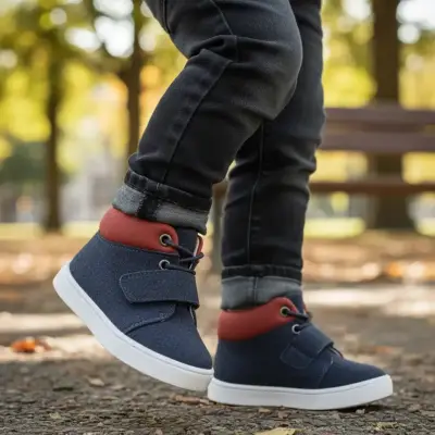Botín Urbano Niño Velcro Cordones Azul Talla 19 - miniatura 1