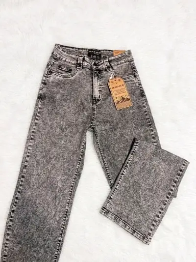 Jeans grises de mezclilla para mujer - miniatura 1
