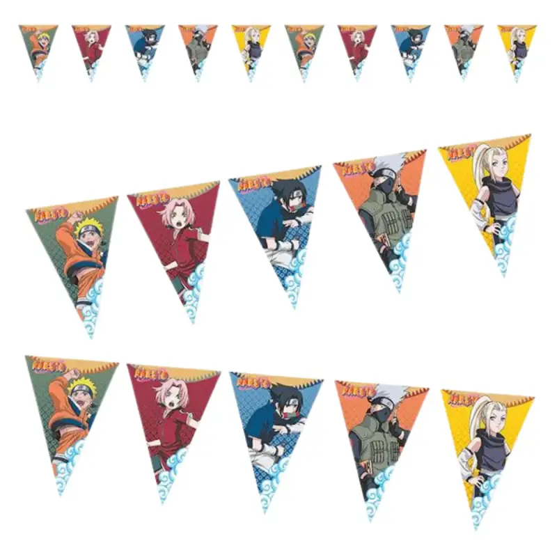 20 Banderines de fiesta temática Naruto