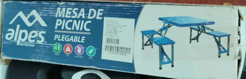 Mesa de picnic plegable Alpes Outdoor azul