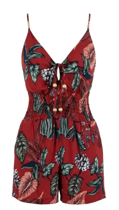Enterito corto floral para mujer - miniatura 1