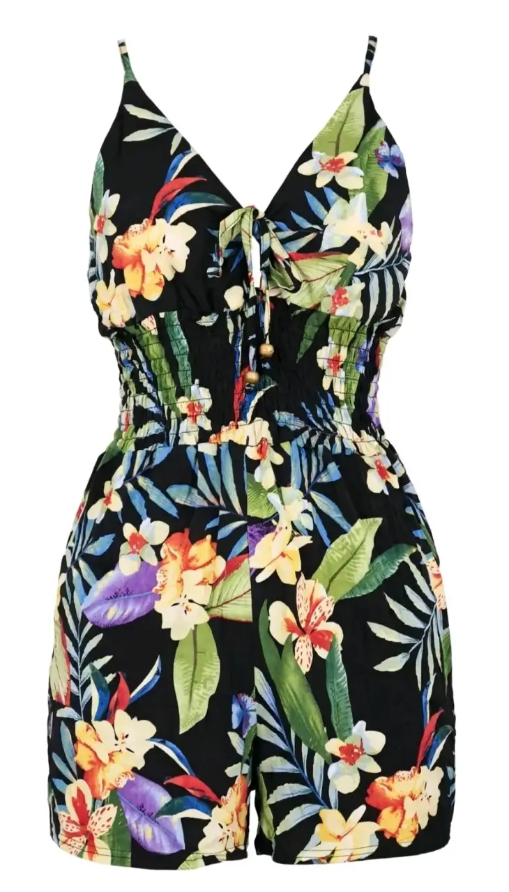 Enterito corto floral para mujer - 2