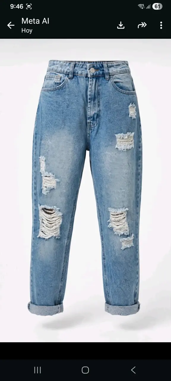 Jeans de mezclilla rasgados para mujer - 2