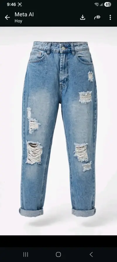 Jeans de mezclilla rasgados para mujer - miniatura 2