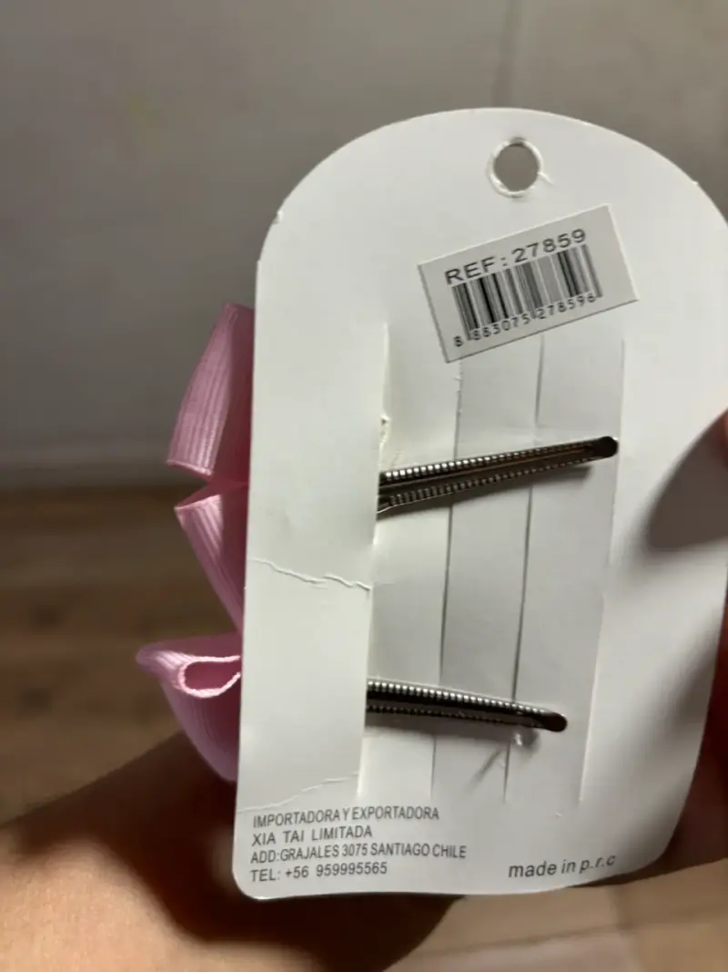 Set de Pinzas para el Cabello Rosadas con Lazo - 3