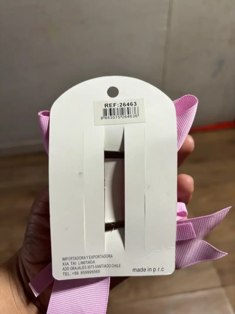 Set de Pinzas para el Cabello Rosadas con Lazo - 4