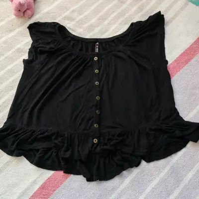 Blusa negra con botones Rolly Go - miniatura 1
