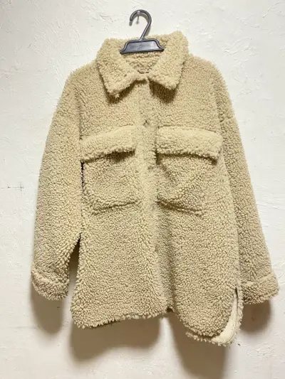 Chaqueta de lana sintética beige H&M talla XL - miniatura 1