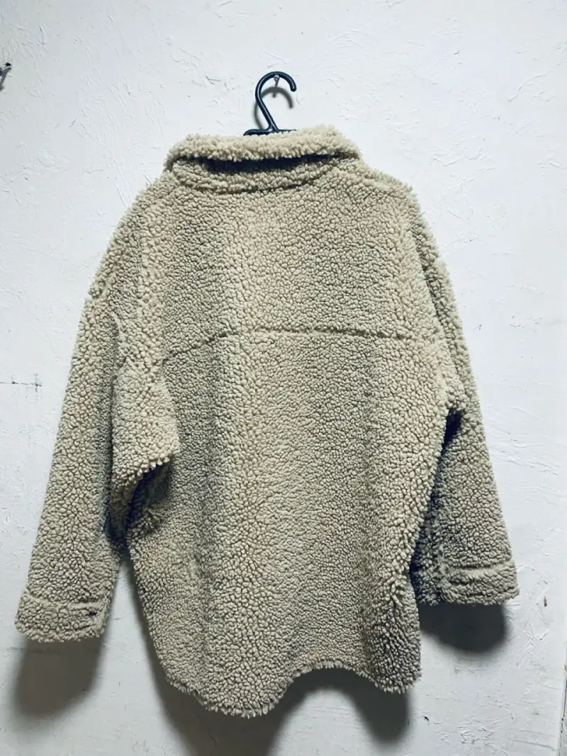 Chaqueta de lana sintética beige H&M talla XL - 2