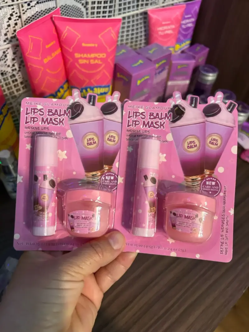 Set de bálsamo y mascarilla labial Meike Glamour