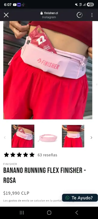 Banano Running Flex Finisher Rosa - miniatura 1