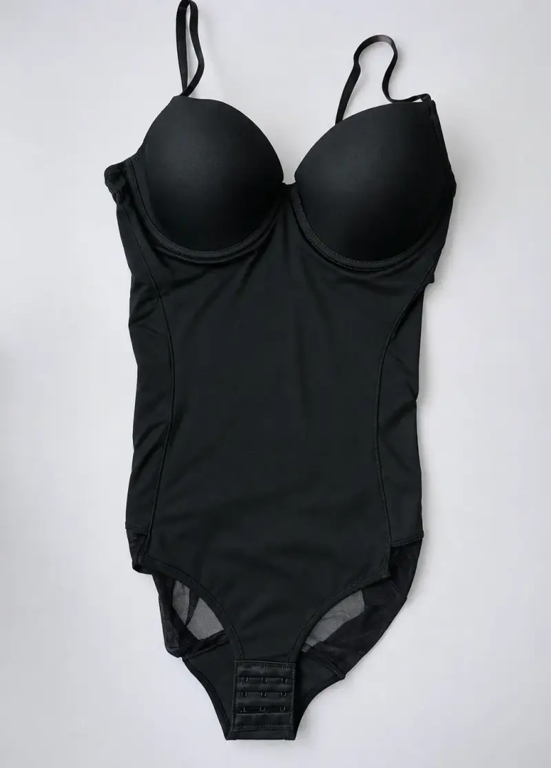 Body negro reductor con copas preformadas
