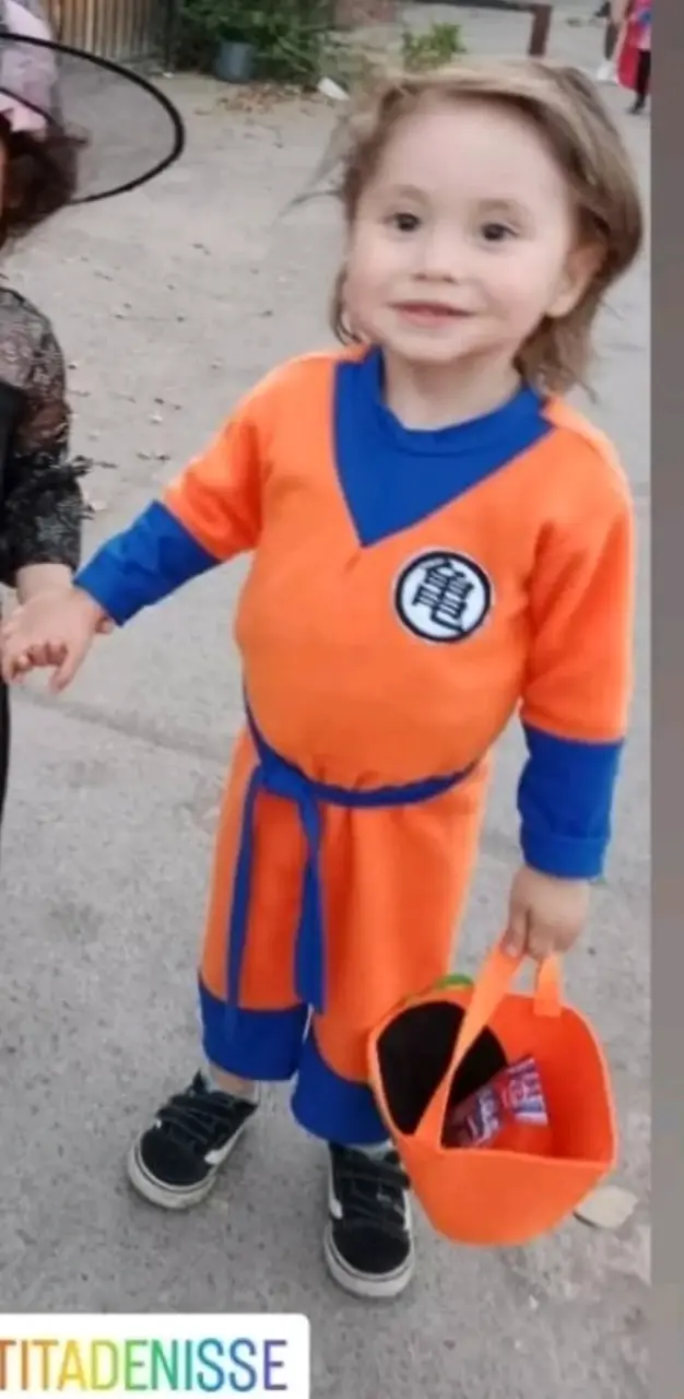 Disfraz infantil de Goku naranja y azul