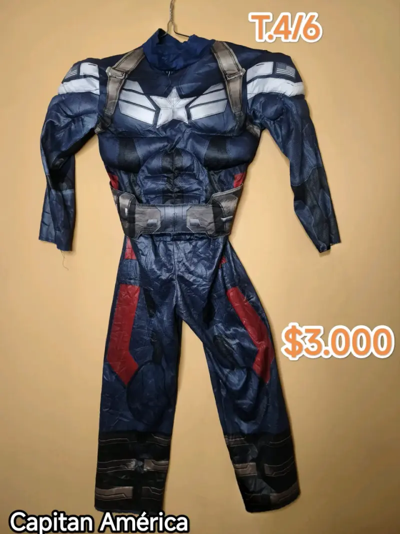Disfraz de Capitán América para niño Talla 4/6