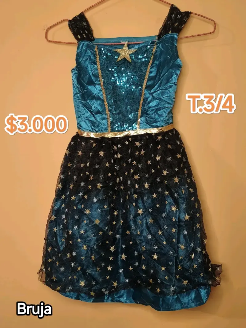 Disfraz de bruja para niña talla 3/4